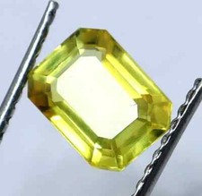 Certified Natural Ceylon 6.00 Ct Yellow Sapphire Emerald Cut Loose Gemstone