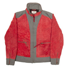 ARMANI JEANS Mens Jacket Red Leather L