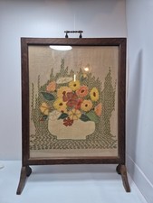 Wooden Fire Screen with Floral