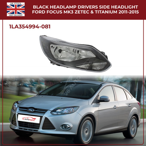 Black headlamp drivers side - headlamp,