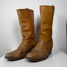 Vintage Stetson Cowboy Boots Mens 8/9 Leather Western Brown Made in Romania