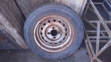 3 Triumph TR4 Wheels and Tyres, 1 Wide Wheel Possibly Banded and 2 Skinny Wheels