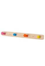 IKEA FLISAT Knob Wall Rack Natural Wood 4 Colorful Pegs 18 inches long NIP