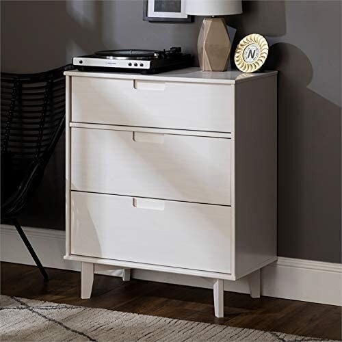 White pine drawer chest of - white,