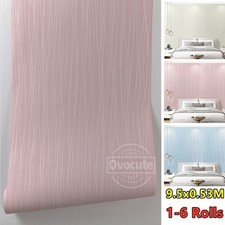 1-6Rolls Minimalist Stripes Wallpaper Glitter Metallic Stripes Bedroom WallPaper