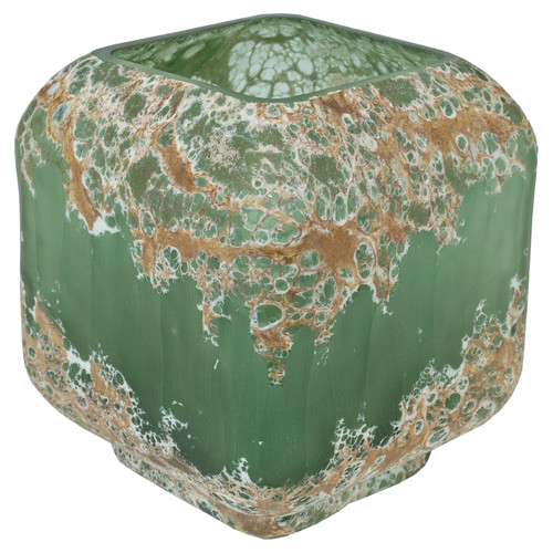 Volcanic lava cube vase - volcanic,