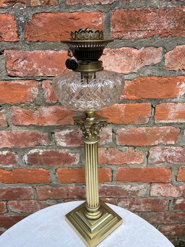 Antique victorian oil - victorian, lamp,