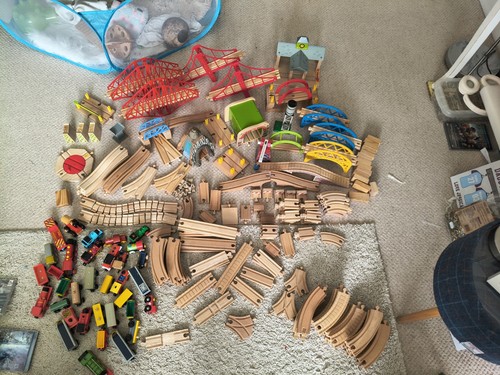 Huge lot wooden train - wooden,