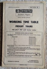 Southern Region SW Working Timetable D FREIGHT  July 1967