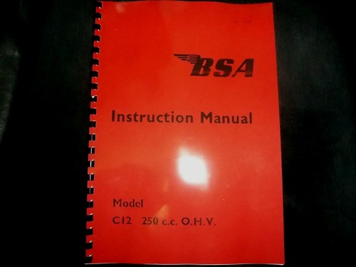 Bsa c12 instruction manual - c12,
