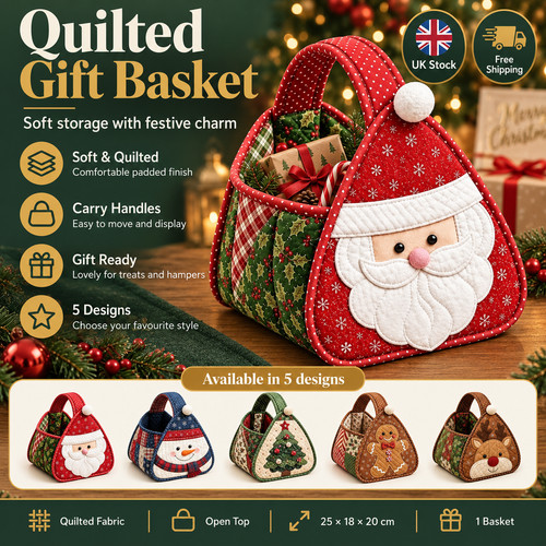 Christmas fabric basket diy - basket,
