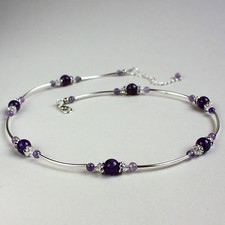 Purple amethyst crystal silver