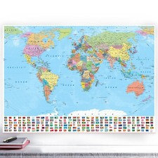 WORLD MAP POSTER PRINT ATLAS