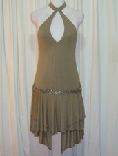 BEAUTIFUL SASS&BIDE KHAKI GREEN MINI DRESS 42/6 (AUS 12) "ICE MAIDEN"