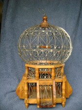 BIRD CAGE WOOD and WIRE in form of a Sultan Sarai 45cm high clean unused
