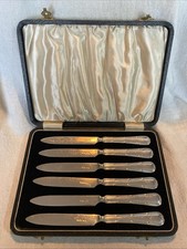 Box Of 6 Vintage Silver Plated Tea Knives By Cooper Bros. c.1930’s