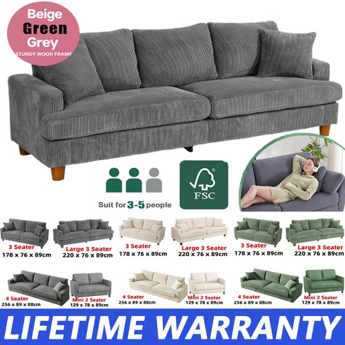 Seater corduroy sofa jumbo - 3/4,