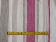 LAURA  ASHLEY CURTAINS CRANBERRY & TAUPE STRIPES LINED W88 X L72 INS UNUSED 