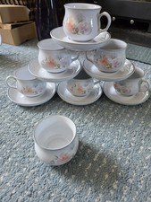 Superb  Vintage  DENBY  Encore Tea Cups And Saucers X 6 With Sugar Bowl