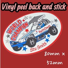 Stu smith stock car racing vinyl sticker rally race world champion race banger 