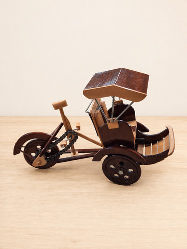 Wooden pedicab rickshaw model - rickshaw,