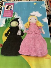 TOOSY TURVY GOOD WITCH/ BAD WITCH DOLL. Knitting Pattern. MAGAZINE EXTRACT