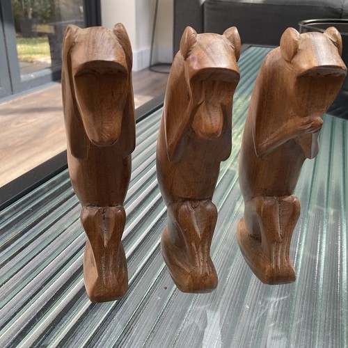 Hand carved wooden wise - carved, 3