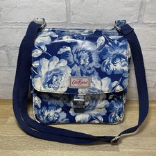 Cath Kidston Peony Blossom Saddle Cross Body Bag Blue And White PVC Coating