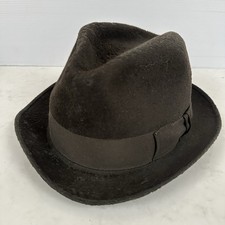 Vintage Battersby London Hardy Amies Trilby Fedora Hat Sea Moss 7 1/8 (M)