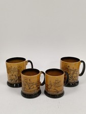ARTHUR WOOD Ye Olde Coaching Days Mugs Set of 4 Vintage Hunting Design - USED