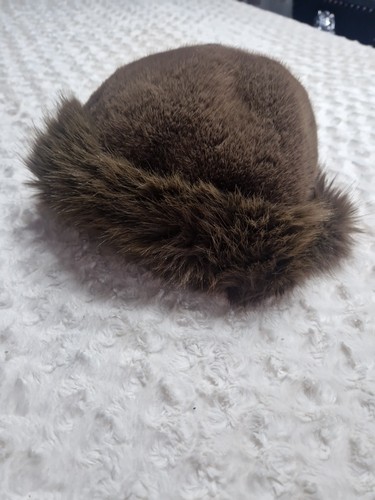 1950s ladies fur hat dark - 1950s,