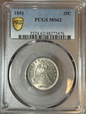 1891 Seated Liberty Quarter