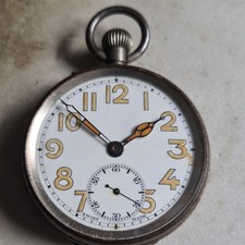 Vintage Metal gents military style pocket watch 