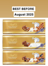 3X300g Swiss Lindt Chocolates Bars Luxury Irresistible Smooth Hazelnut BBE 08-25