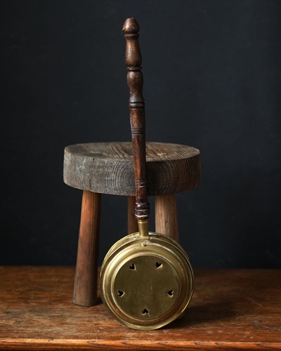 Vintage brass wooden hearth - vintage,