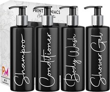 Print Maniacs Mrs Hinch Inspired Black Personalised Dispenser Silver Pump Bottle