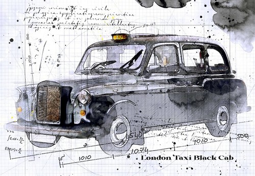 Line tech drawing london - drawing,