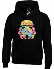 STORMTROOPER HELMET WALL HOODY HOODIE FUNNY STAR JEDI WARS RETRO YODA (COLOUR)