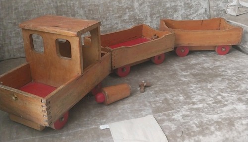 Vintage 1960s wooden toy train - vintage,