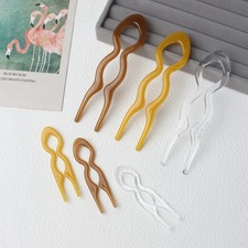 U Shaped Hairpin French Style Hair Stick Hair Fork Stick Pins Simple Refined