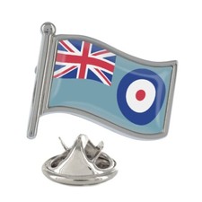RAF Flag Silver Lapel Pin Badge