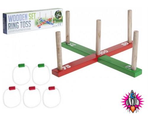 Retro wooden ring toss game - wooden,
