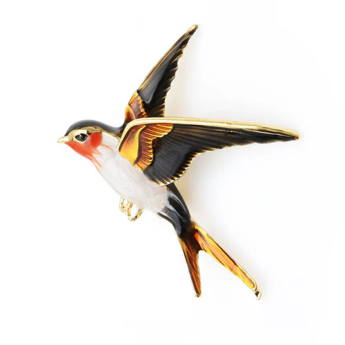 Luxury bird brooch - luxury, enamel