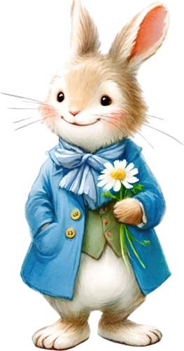 Colour peter rabbit daisy wall - daisy,