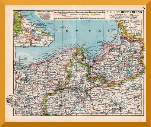 Northeast germany map - +, from