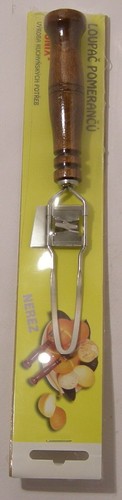 Orange peeler wood handle - orange, s/s