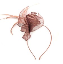 Mocha Headband Aliceband Hat Fascinator Wedding Ladies Race Royal Ascot