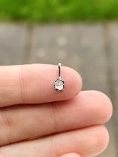 Antique Irregular Hand Cut Diamond In 9ct White Gold Pendant Georgian/ Victorian