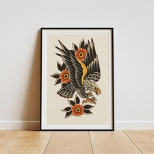 Traditional Tattoo Eagle Print
