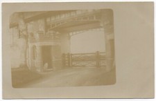 417RP Timbered Gateway Gate Entrance With Small Castellated Gatehouse Dog Where?